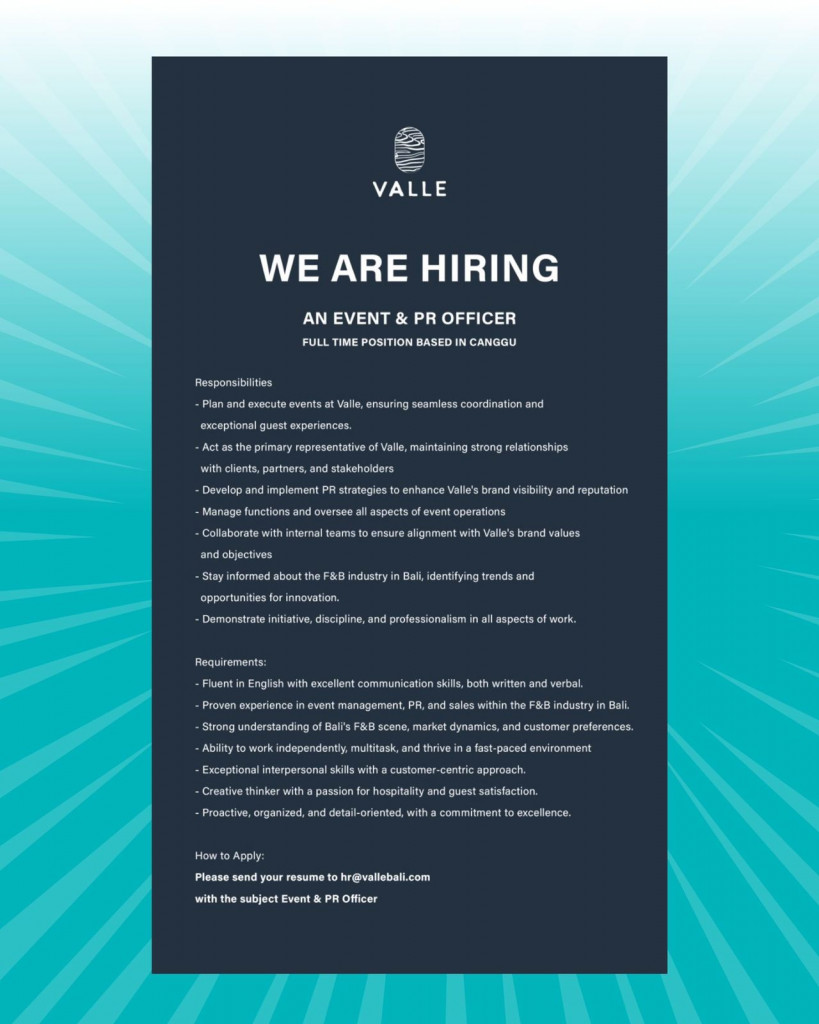 info loker dari valle, untuk Kualifikasi dan persyaratan yuk cek postingan diatas Sobat Perinaker.